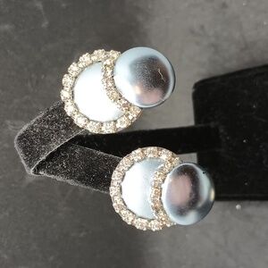 Vintage Silver and Rhinestone Earrings
